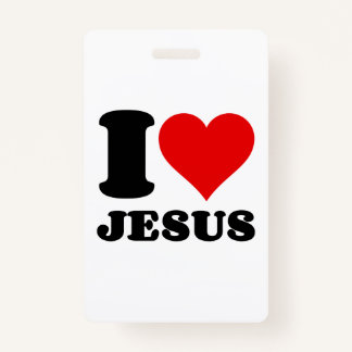Ik hou van Jezus Christelijke quote Badge