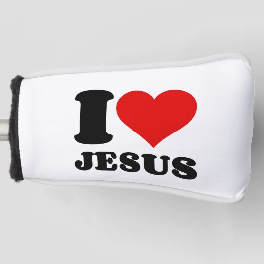 Ik hou van Jezus Christelijke quote Golfheadcover (Voorkant)