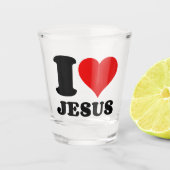 Ik hou van Jezus Christelijke quote Shot Glas (Voorkant)