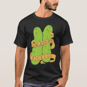 Ik hou van Jezus en augurken gelovige augurk fan T-shirt
