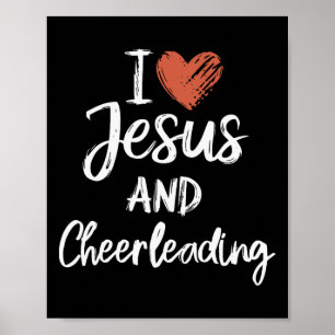 Ik hou van Jezus en Cheerleading Christelijk Relig Poster