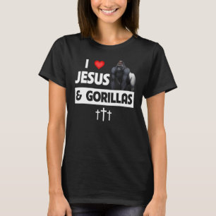 Ik hou van Jezus en Gorillas Christelijk Ape Wildl T-shirt