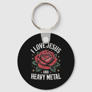 Ik hou van Jezus en heavy metal Sleutelhanger