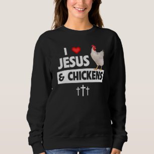 Ik hou van Jezus en Kippen Haan Christelijke Boerd Trui