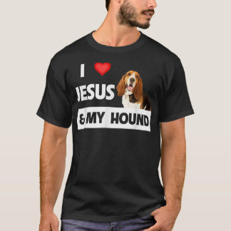 Ik hou van Jezus en mijn Basset Hound Dog mama pa T-shirt