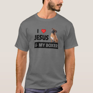 Ik hou van Jezus en mijn Boxer Dog mama pa Pet Par T-shirt