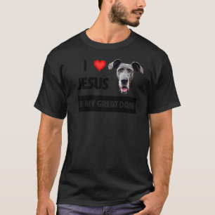 Ik hou van Jezus en mijn grote deen Dog mama en pa T-shirt