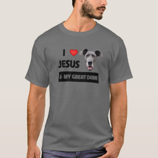 Ik hou van Jezus en mijn grote deen Dog mama en pa T-shirt