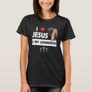 Ik hou van Jezus en mijn Leonberger Duitse hond pa T-shirt