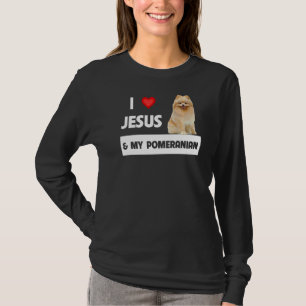 Ik hou van Jezus en mijn pommeraanse hond mama en  T-shirt