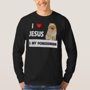 Ik hou van Jezus en mijn pommeraanse hond mama en  T-shirt