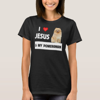 Ik hou van Jezus en mijn pommeraanse hond mama en  T-shirt