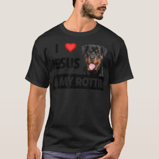 Ik hou van Jezus en mijn rottie Dog mama pa Pet Pa T-shirt