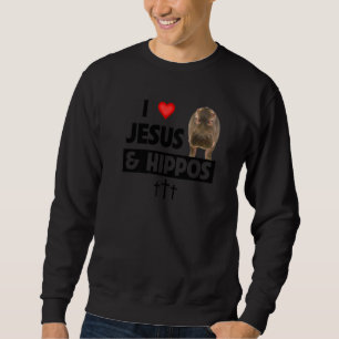 Ik hou van Jezus en nijlpaarden Christelijke wilds Trui