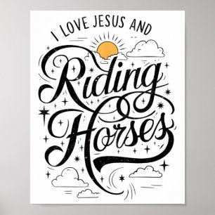 Ik hou van Jezus en paardrijpaarden, meisjes die Poster