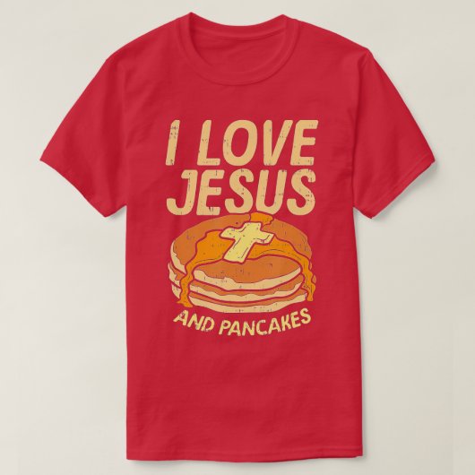Ik hou van Jezus en Pancakes T-shirt (Design voorkant)