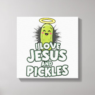 Ik hou van Jezus en Pickles Canvas Afdruk