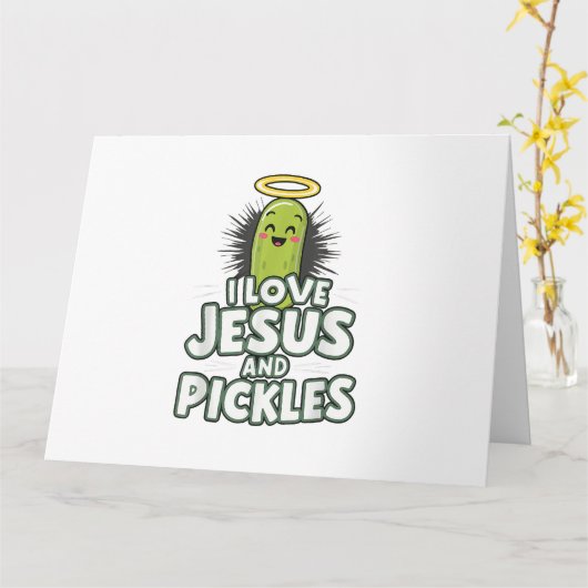 Ik hou van Jezus en Pickles Kaart (Gele Bloem)