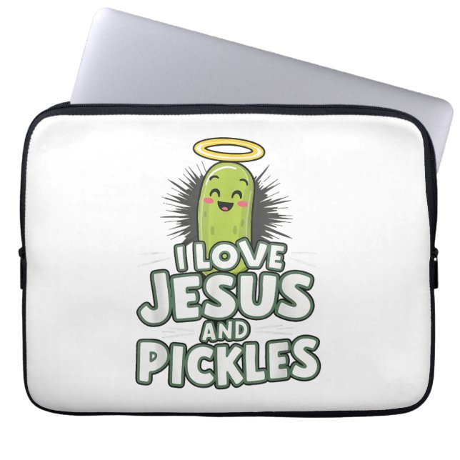 Ik hou van Jezus en Pickles Laptop Sleeve (Voorkant)