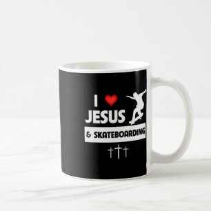 Ik hou van Jezus en Skateboarden Skateboarder Tric Koffiemok