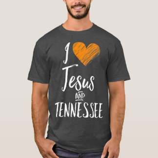 Ik hou van Jezus en Tennessee Oranje hartverwarmin T-shirt