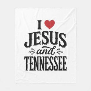 Ik hou van Jezus en Tennessee Vintage Christelijk  Fleece Deken