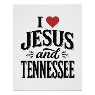 Ik hou van Jezus en Tennessee Vintage Christelijk Perfect Poster