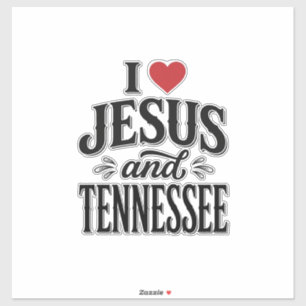 Ik hou van Jezus en Tennessee Vintage Christelijk Sticker