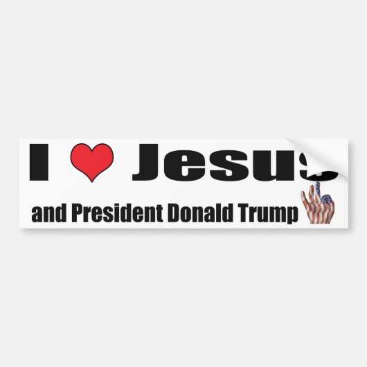 Ik hou van Jezus en Trump Bumpersticker (Voorkant)