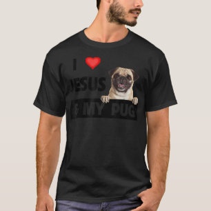 Ik hou van Jezus en van mijn hond van mama pa Pet T-shirt