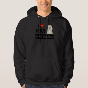 Ik hou van Jezus en van mijn Maltese hond mama pa  Hoodie