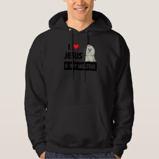 Ik hou van Jezus en van mijn Maltese hond mama pa  Hoodie