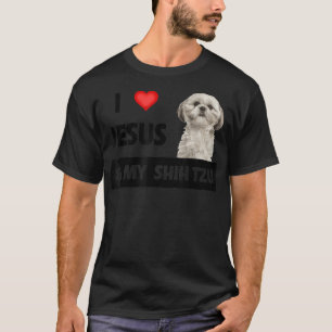 Ik hou van Jezus en van mijn sjiitische Tzu mam pa T-shirt