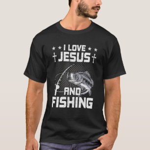 Ik hou van Jezus en vliegvissen T-shirt