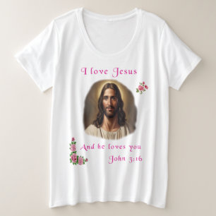 Ik hou van Jezus Grote Maat T-shirt