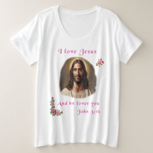 Ik hou van Jezus Grote Maat T-shirt