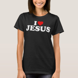 Ik hou van Jezus - Heart T-ShirtKenmerkt een rood  T-shirt