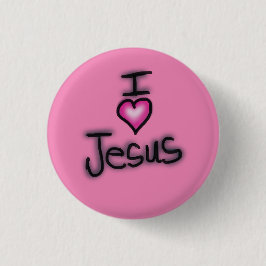 Ik hou van Jezus in hart Jezus roze Ronde Button 3,2 Cm
