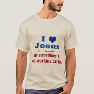 Ik hou van Jezus, maar soms... Mannen T-Shirt