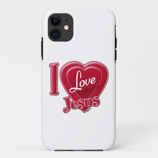Ik hou van Jezus Rode Hart Case-Mate iPhone Case (Achterkant)