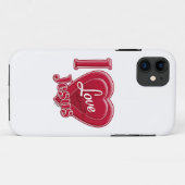 Ik hou van Jezus Rode Hart Case-Mate iPhone Case (Achterkant (horizontaal))