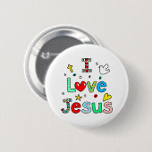 Ik hou van Jezus Ronde Button 5,7 Cm (Voorkant /achterkant)