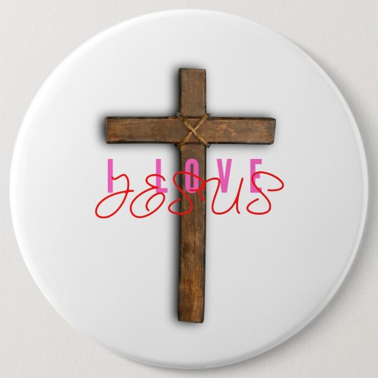 Ik hou van Jezus Vrouwen Ronde Button 6,0 Cm (Voorkant)