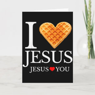 Ik hou van Jezus Wafel Hart Grappig Christelijk On Kaart