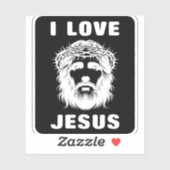 Ik hou van Jezus (wit) Sticker (Vel)
