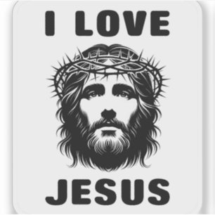 Ik hou van Jezus (zwart) Sticker