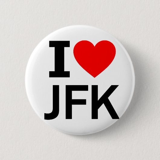 Ik hou van JFK Ronde Button 5,7 Cm (Voorkant)