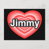 Ik hou van Jimmy. Ik hou van je Jimmy. Hart Briefkaart (Voorkant)