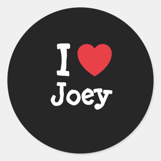 Ik hou van Joey hart T-shirt Ronde Sticker (Voorkant)