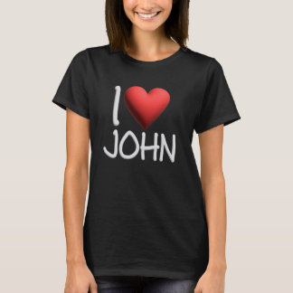 Ik hou van John Name Persoonlijke Mannen Guy BFF F T-shirt